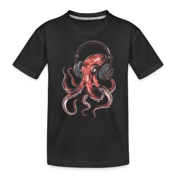 Tintenfisch - Kinder Premium Bio T-Shirt - Schwarz - Vorne