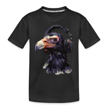 Geier - Kinder Premium Bio T-Shirt - Schwarz - Vorne
