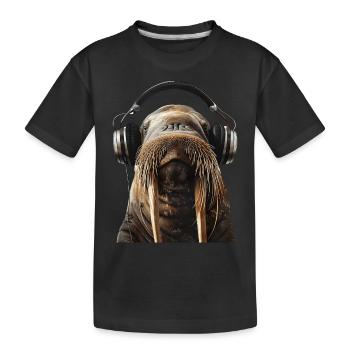 Walross - Kinder Premium Bio T-Shirt - Schwarz - Vorne