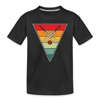 Joueur de cricket rétro Triangle Vintage - T-shirt bio Premium Enfant - noir - Devant