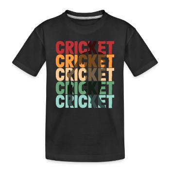 Joueur de cricket design rétro - T-shirt bio Premium Enfant - noir - Devant