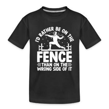 Ich bin lieber auf dem Zaun als auf der falschen Seite - Kinder Premium Bio T-Shirt - Schwarz - Vorne