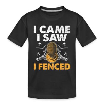 Je suis venu j’ai vu j’ai escrimer épée épée escrimeur - T-shirt bio Premium Enfant - noir - Devant