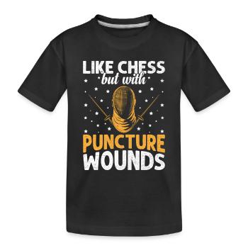 Like A Chess But With Puncture Wounds Fencing - Kids' Premium Organic T-Shirt - black - Front