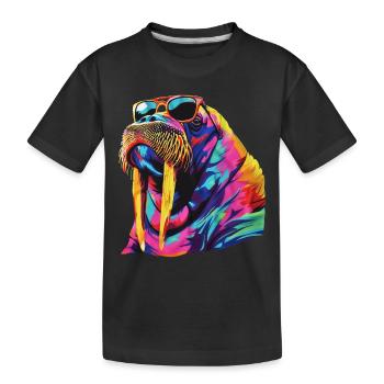 Walross - Kinder Premium Bio T-Shirt - Schwarz - Vorne