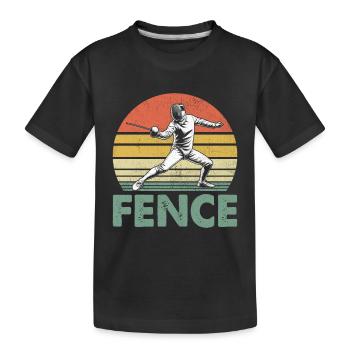 Retro Fence Épée Epée Escrime Escrimeur Athlète - T-shirt bio Premium Enfant - noir - Devant
