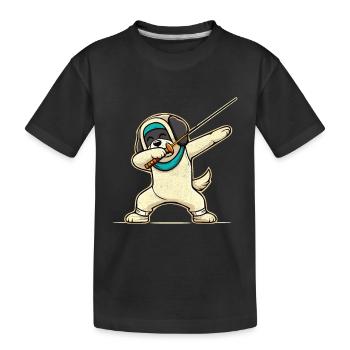 Doublage Chien Escrimeur Clôture Épée Épée Escrime - T-shirt bio Premium Enfant - noir - Devant