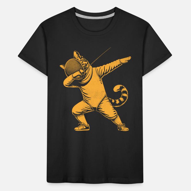 Dubbing Cat Fencer Fence Sword Epee Fencing Kids' Premium Organic T-Shirt