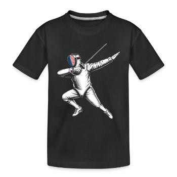Dubbing Fechter Fechter Degen Degen Fechter Athlet - Kinder Premium Bio T-Shirt - Schwarz - Vorne