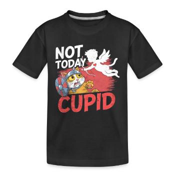 Single & Anti Liebe Valentinstag Not today cupid - Kinder Premium Bio T-Shirt - Schwarz - Vorne