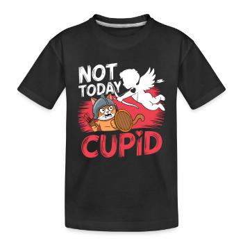 Single & Anti Liebe Valentinstag Not today cupid - Kinder Premium Bio T-Shirt - Schwarz - Vorne