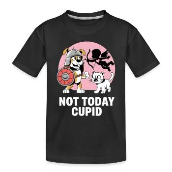 Single & Anti Liebe Valentinstag Not today cupid - Kinder Premium Bio T-Shirt - Schwarz - Vorne