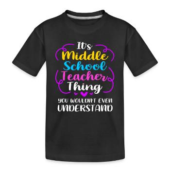 Enseignants de collège - T-shirt bio Premium Enfant - noir - Devant