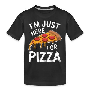 Pizza Spruch Witz Pizzeria Lustiges Pizza Geschenk - Kinder Premium Bio T-Shirt - Schwarz - Vorne