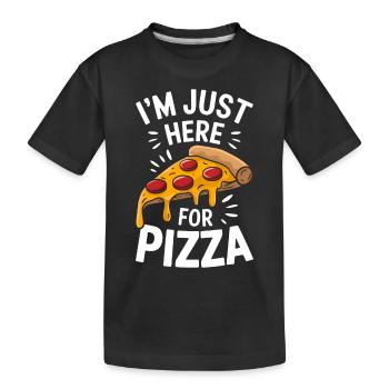 Pizza Spruch Witz Pizzeria Lustiges Pizza Geschenk - Kinder Premium Bio T-Shirt - Schwarz - Vorne