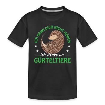 Je pense au tatou, au tatou géant - T-shirt bio Premium Enfant - noir - Devant