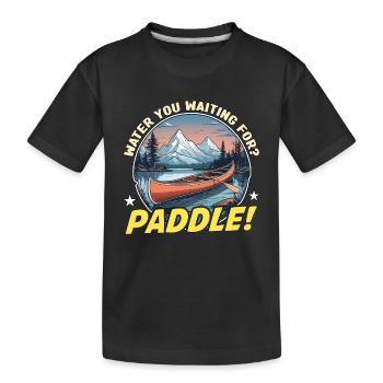 Canoë L’eau que vous attendez aime pagayer - T-shirt bio Premium Enfant - noir - Devant