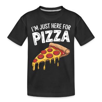 Pizza Spruch Witz Pizzeria Lustiges Pizza Geschenk - Kinder Premium Bio T-Shirt - Schwarz - Vorne