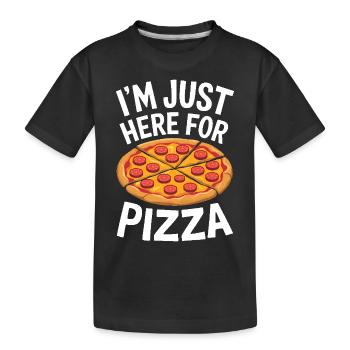 Pizza Spruch Witz Pizzeria Lustiges Pizza Geschenk - Kinder Premium Bio T-Shirt - Schwarz - Vorne