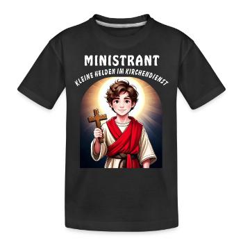 ALTAR BOY LITTLE HEROES IN CHURCH SERVICE - Kids' Premium Organic T-Shirt - black - Front