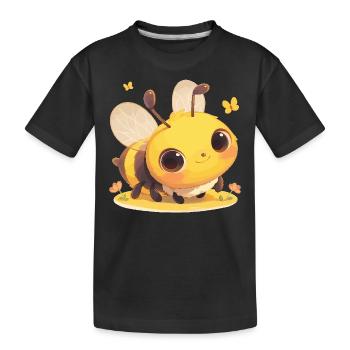 Bienen Biene - Kinder Premium Bio T-Shirt - Schwarz - Vorne