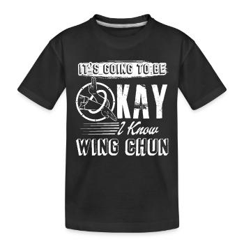 Wing Chun I Know Wing Chun - Kids' Premium Organic T-Shirt - black - Front