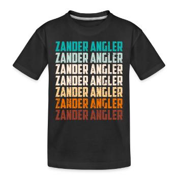 ZANDER ANGLER Lustiges Zander Angeln Donau - Kinder Premium Bio T-Shirt - Schwarz - Vorne