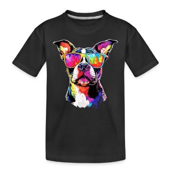 Pitbull Bulldog Pittie American Pitbull Terrier - Kids' Premium Organic T-Shirt - black - Front