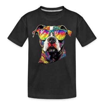 Pitbull Bulldog Pittie American Pitbull Terrier - Kids' Premium Organic T-Shirt - black - Front