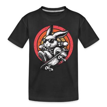 Skater Bunny - Kids' Premium Organic T-Shirt - black - Front