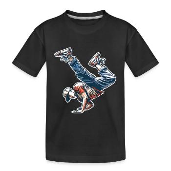 Breakdance - Kinder Premium Bio T-Shirt - Schwarz - Vorne