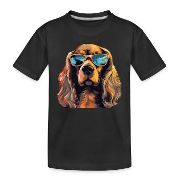 Cocker Spaniel Hundebesitzer, Digitale Kunst Hund - Kinder Premium Bio T-Shirt - Schwarz - Vorne