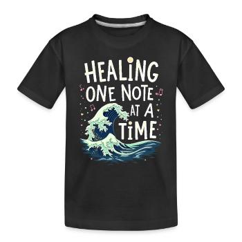 Musicothérapie, Guérison émotionnelle, Relaxation - T-shirt bio Premium Enfant - noir - Devant