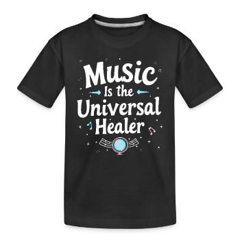 Musicothérapie, Guérison émotionnelle, Relaxation - T-shirt bio Premium Enfant - noir - Devant