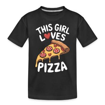Pizza Spruch Witz Pizzeria Lustiges Pizza Geschenk - Kinder Premium Bio T-Shirt - Schwarz - Vorne