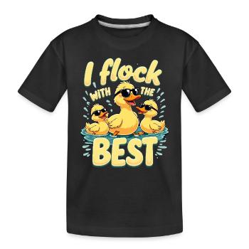 Farm animal duck enthusiasts backyard ducks - Kids' Premium Organic T-Shirt - black - Front