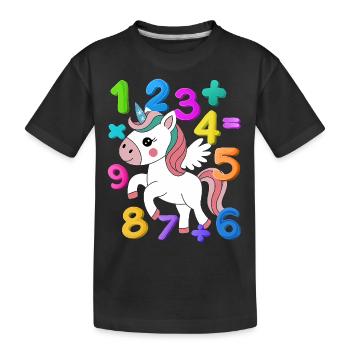 Journée des nombres 2025 Math Licorne Journée des nombres Cadeau pour enfants - T-shirt bio Premium Enfant - noir - Devant