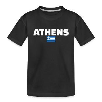 Athènes Grèce Drapeau grec Grec - T-shirt bio Premium Enfant - noir - Devant