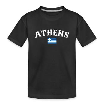 Athènes Grèce Drapeau grec Grec - T-shirt bio Premium Enfant - noir - Devant