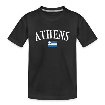 Athènes Grèce Drapeau grec Grec - T-shirt bio Premium Enfant - noir - Devant