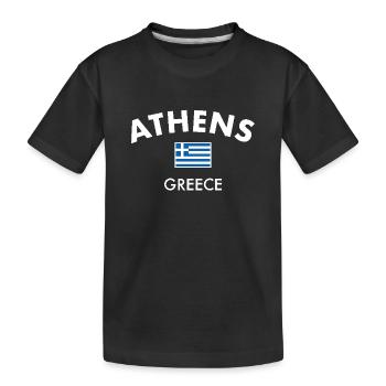 Athènes Grèce Drapeau grec Grec - T-shirt bio Premium Enfant - noir - Devant