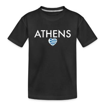 Athènes Grèce Drapeau grec Grec - T-shirt bio Premium Enfant - noir - Devant