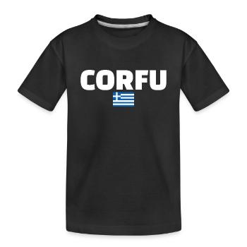 Corfou Grèce Drapeau grec Grec - T-shirt bio Premium Enfant - noir - Devant