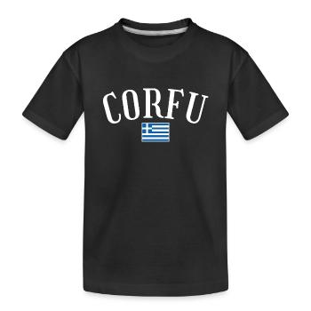 Corfou Grèce Drapeau grec Grec - T-shirt bio Premium Enfant - noir - Devant