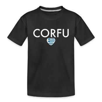 Corfou Grèce Drapeau grec Grec - T-shirt bio Premium Enfant - noir - Devant