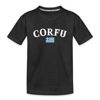 Corfou Grèce Drapeau grec Grec - T-shirt bio Premium Enfant - noir - Devant