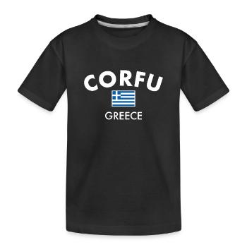 Corfou Grèce Drapeau grec Grec - T-shirt bio Premium Enfant - noir - Devant