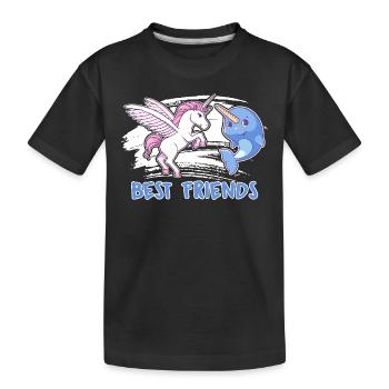 Narwhal Funny Narwhal Unicorn - Kids' Premium Organic T-Shirt - black - Front