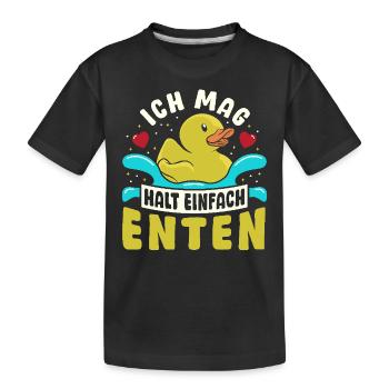 Wasservogel Entenfütterung Quak Ich Mag Halt Enten - Kinder Premium Bio T-Shirt - Schwarz - Vorne