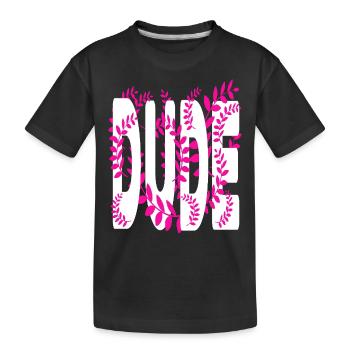 Hawaii stil text Dude - Kinder Premium Bio T-Shirt - Schwarz - Vorne